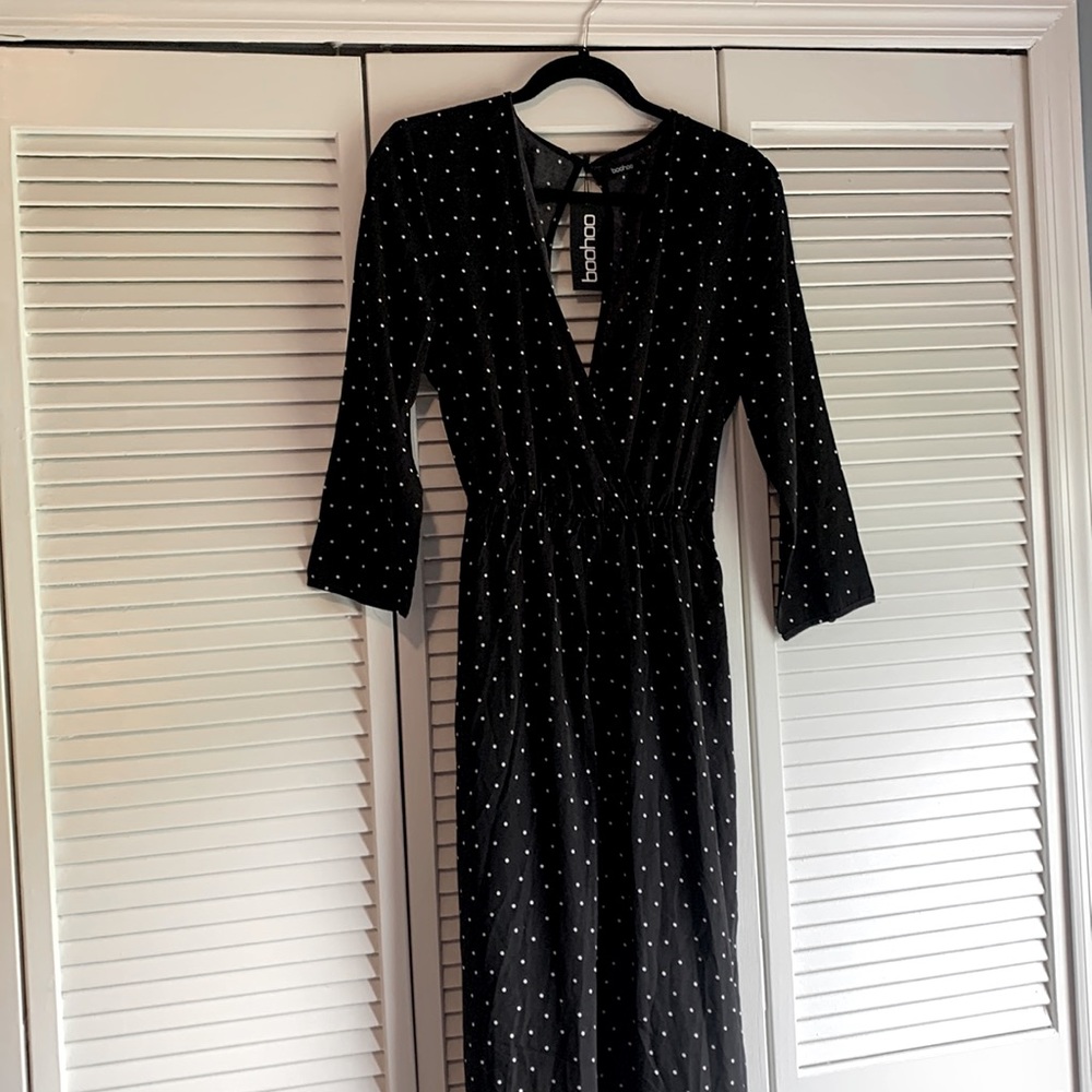 Boohoo Wrap Front Jumpsuit - Tall Size